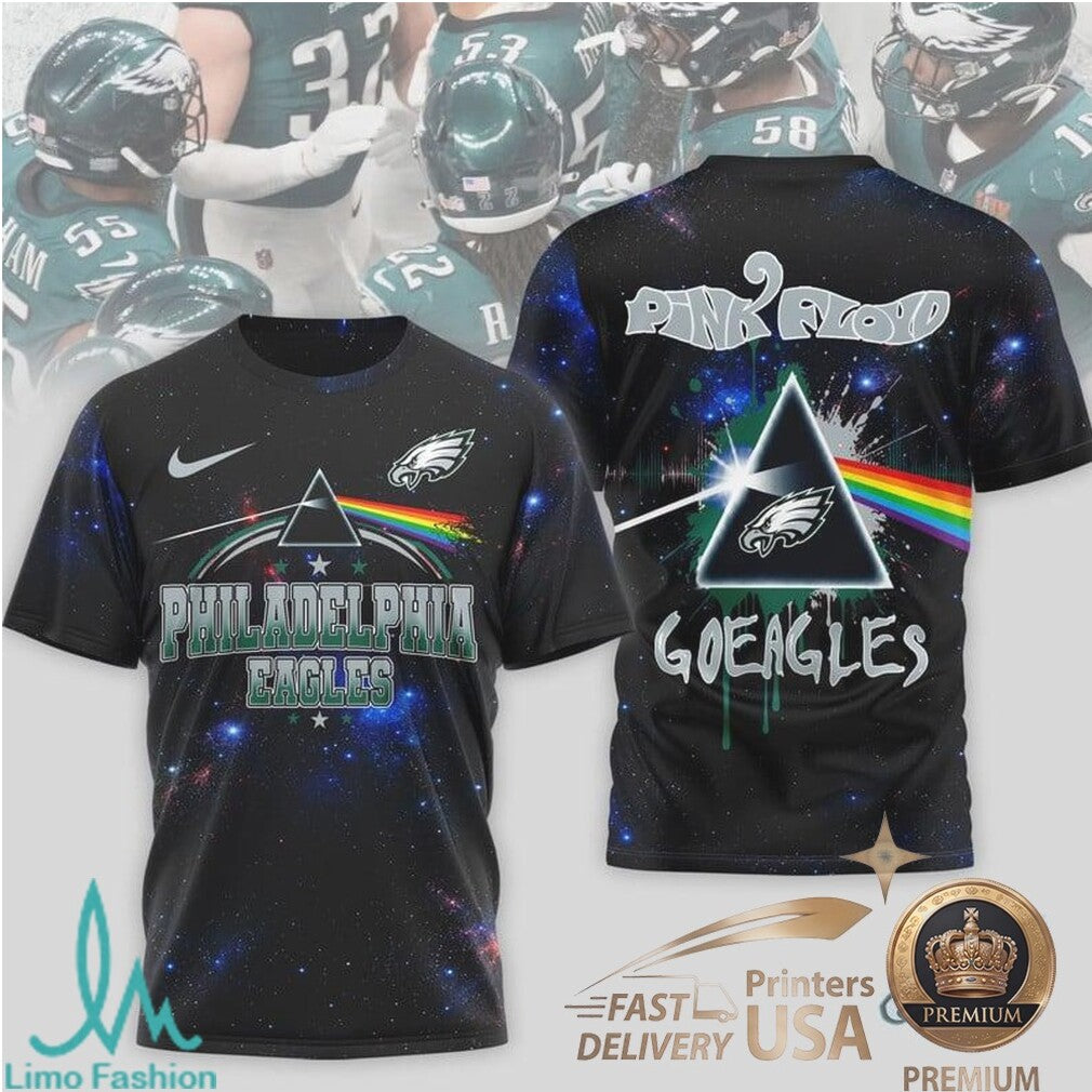 Philadelphia Eagles Pink Floyd Dark Side Of The Moon Rock T Shirt - Limotees LLC