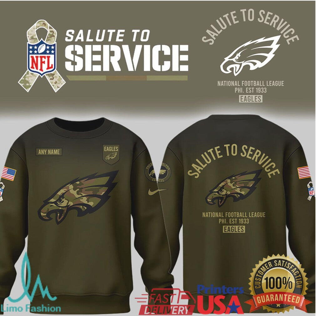 Philadelphia Eagles Salute To Service Military Camo NFL Apparel - Limotees LLC
