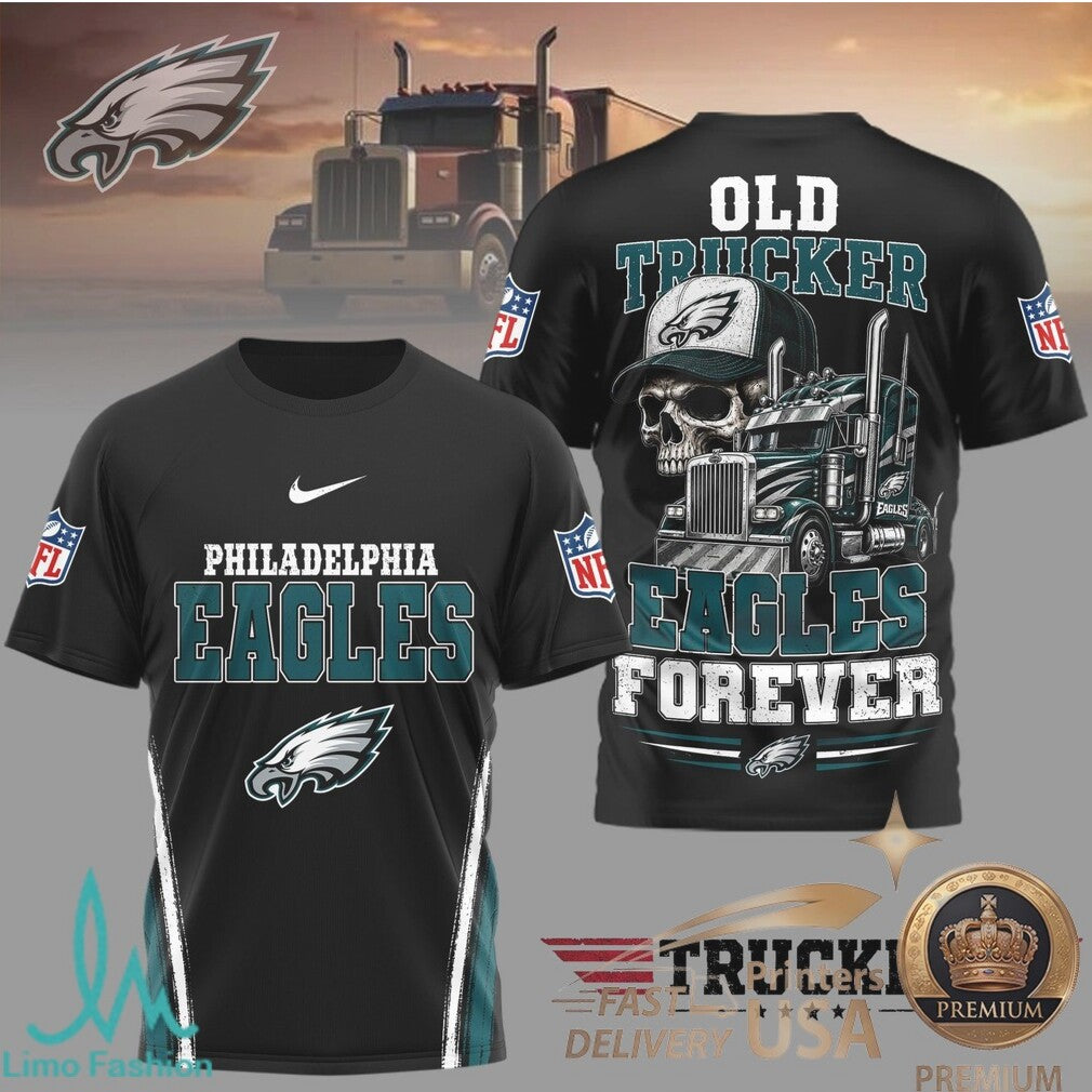 Philadelphia Eagles Skull Old Trucker Forever Fan T Shirt - Limotees LLC