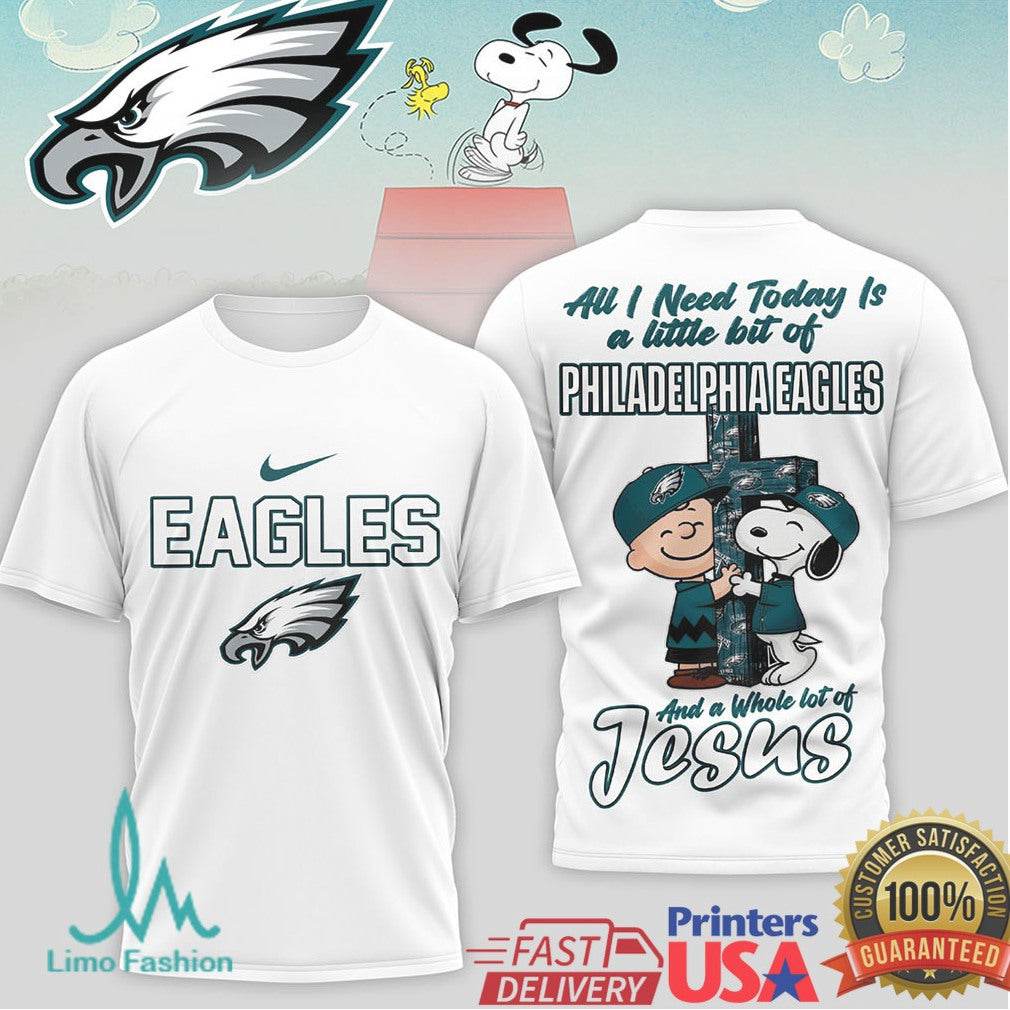 Philadelphia Eagles Snoopy Charlie Brown Faith Jesus T Shirt - Limotees LLC