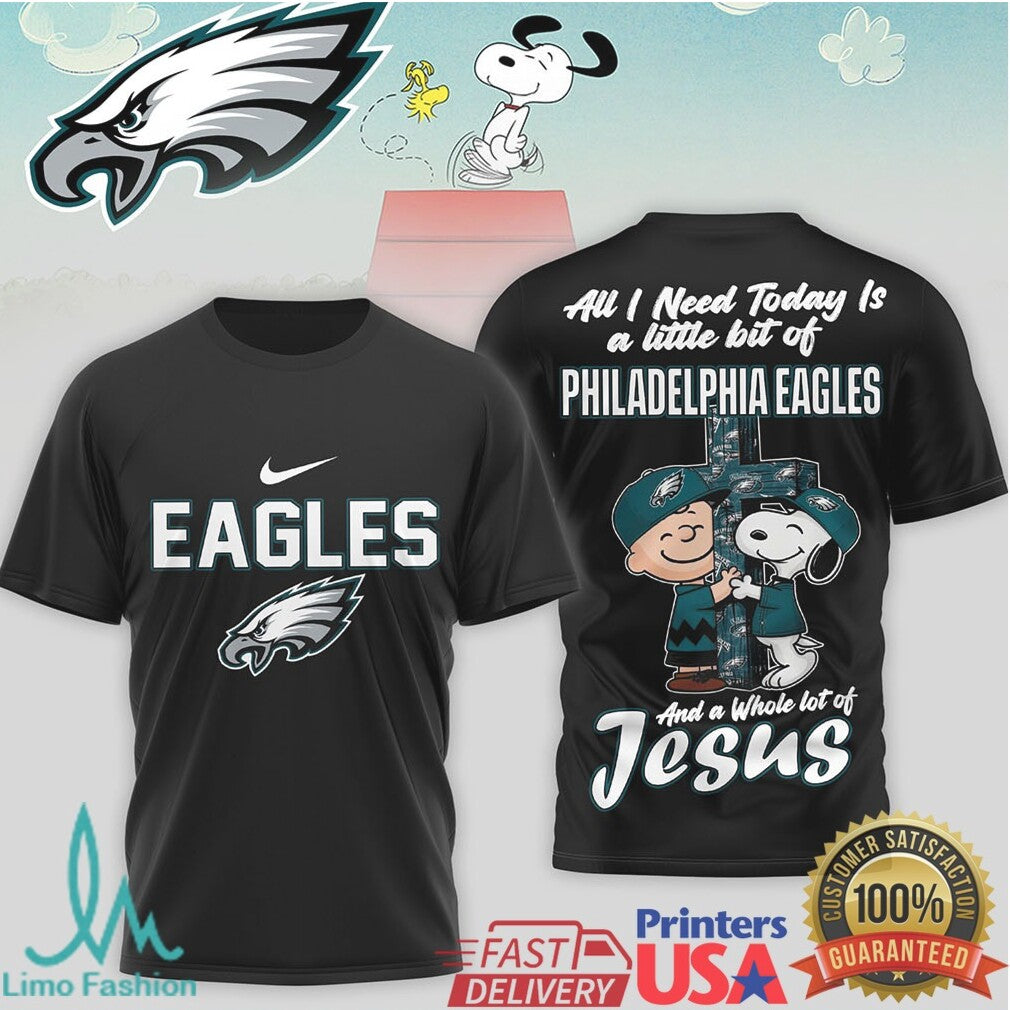 Philadelphia Eagles Snoopy Charlie Brown Faith Jesus T Shirt - Limotees LLC