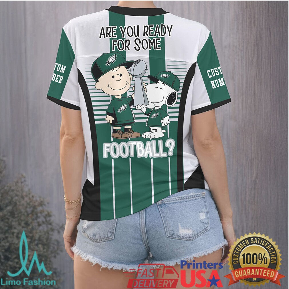 Philadelphia Eagles Snoopy Charlie Brown Nfl Football Jersey Shirt - Limotees LLC