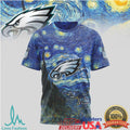 Philadelphia Eagles Starry Night Van Gogh Nfl Tshirt - Limotees LLC