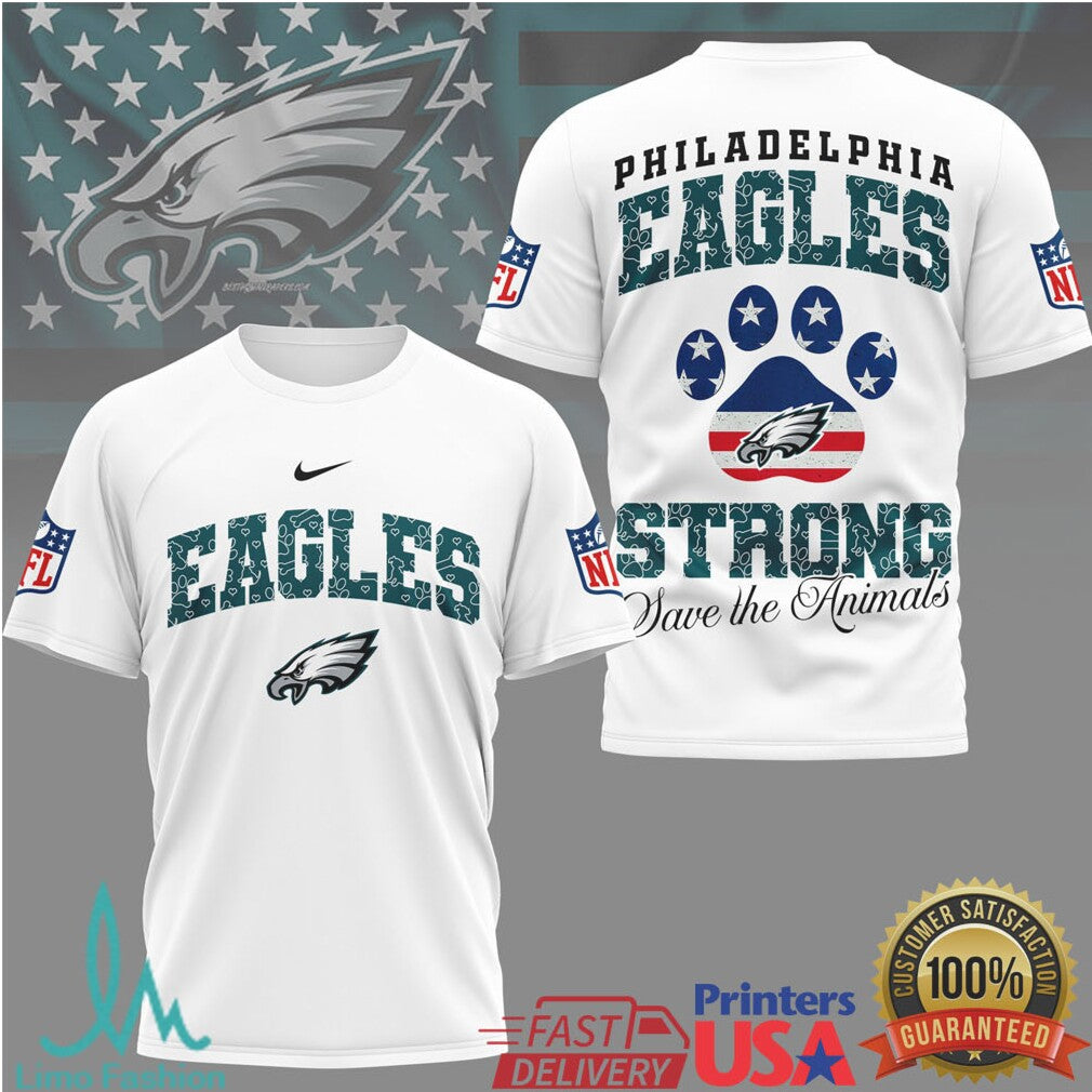 Philadelphia Eagles Strong Save the Animals Patriotic NFL T Shirt - Limotees LLC