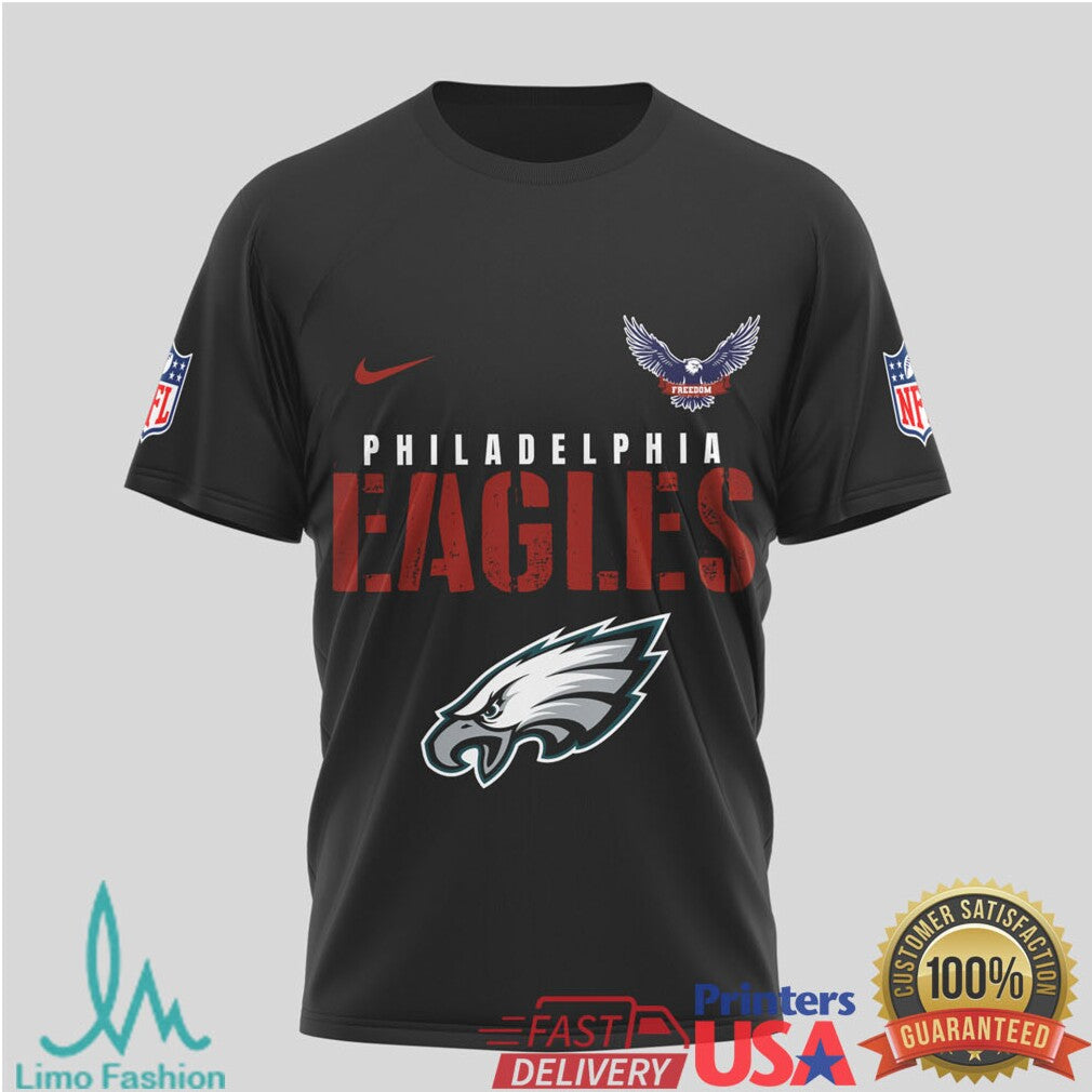 Philadelphia Eagles Thank You Veterans Military Appreciation Black T Shirt - Limotees LLC