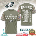 Philadelphia Eagles U.S. Veteran Salute to Service Military Olive T Shirt - Limotees LLC