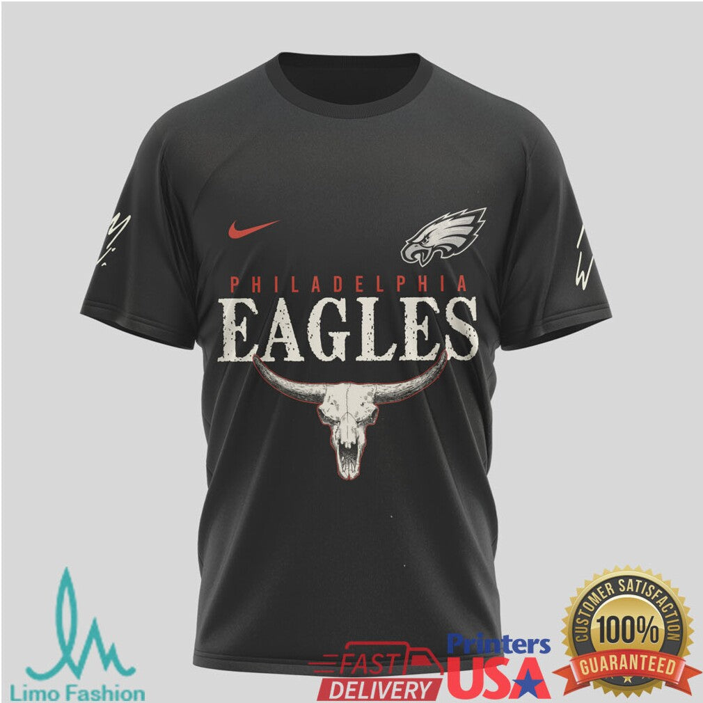 Philadelphia Eagles Western Bull Skull T Shirt Eagles Still The Problem Graphic Tee - Limotees LLC