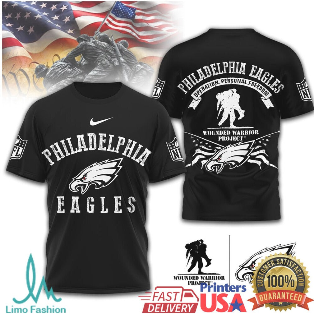 Philadelphia Eagles Wounded Warrior Project Military Appreciation T Shirt - Limotees LLC
