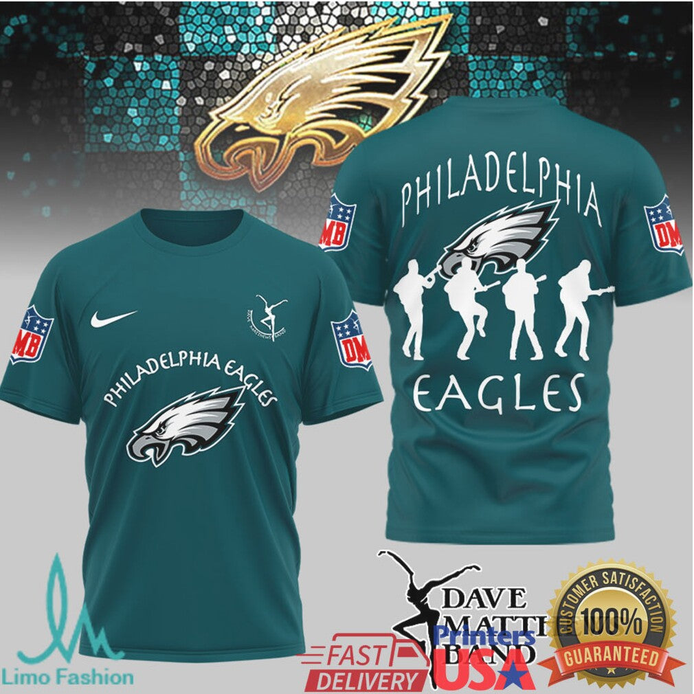 Philadelphia Eagles x Dave Matthews Band Fired Up Silhouette T Shirt - Limotees LLC