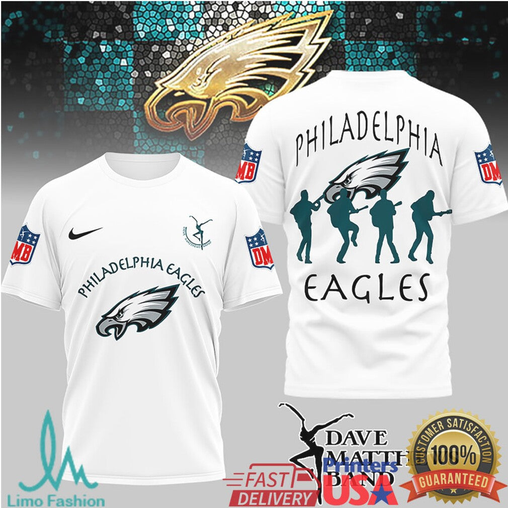 Philadelphia Eagles x Dave Matthews Band Fired Up Silhouette T Shirt - Limotees LLC