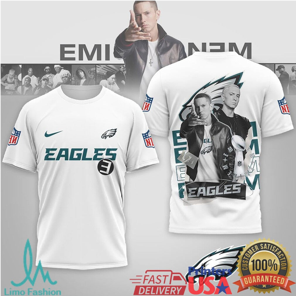 Philadelphia Eagles x Eminem Slim Shady Rap Crossover T Shirt