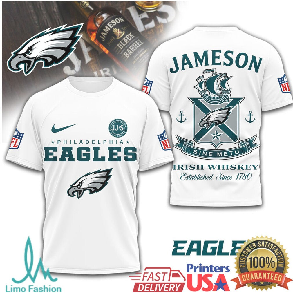 Philadelphia Eagles x Jameson Irish Whiskey Sine Metu NFL T Shirt - Limotees LLC
