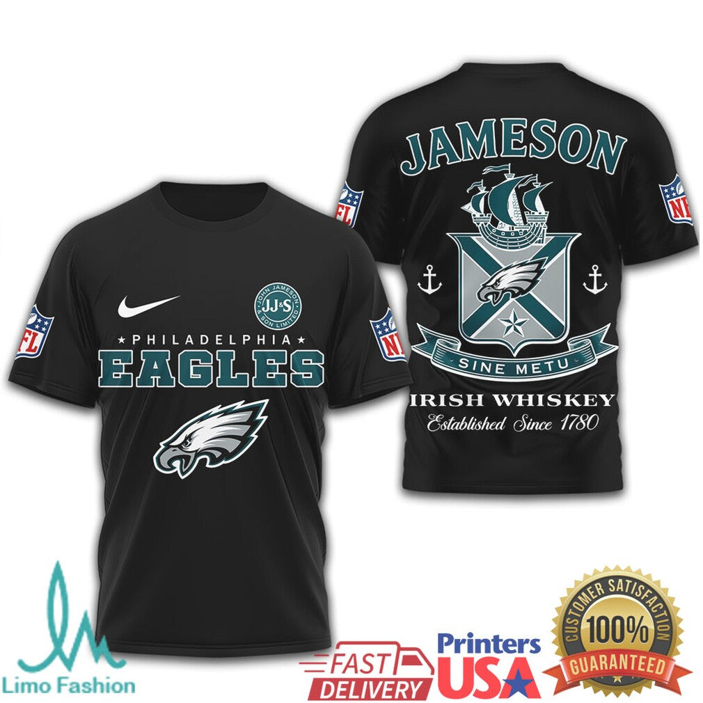 Philadelphia Eagles x Jameson Irish Whiskey Sine Metu NFL T Shirt - Limotees LLC