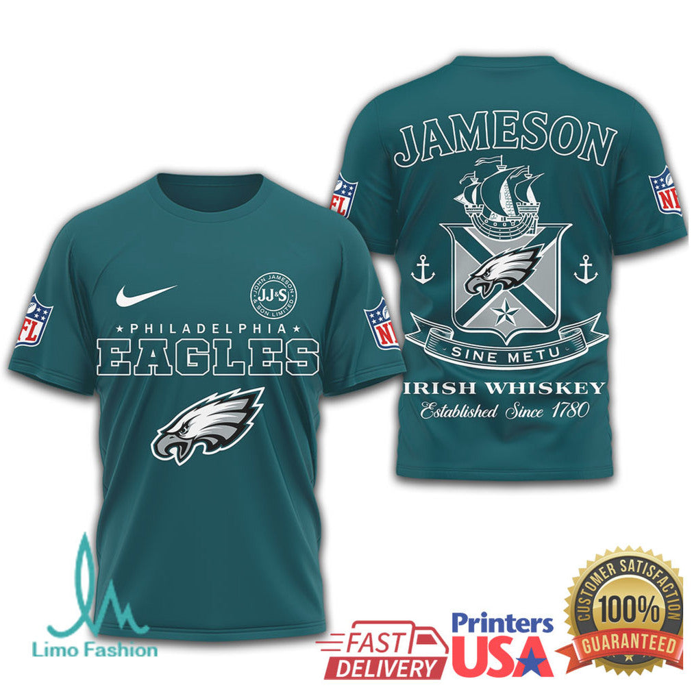 Philadelphia Eagles x Jameson Irish Whiskey Sine Metu NFL T Shirt - Limotees LLC