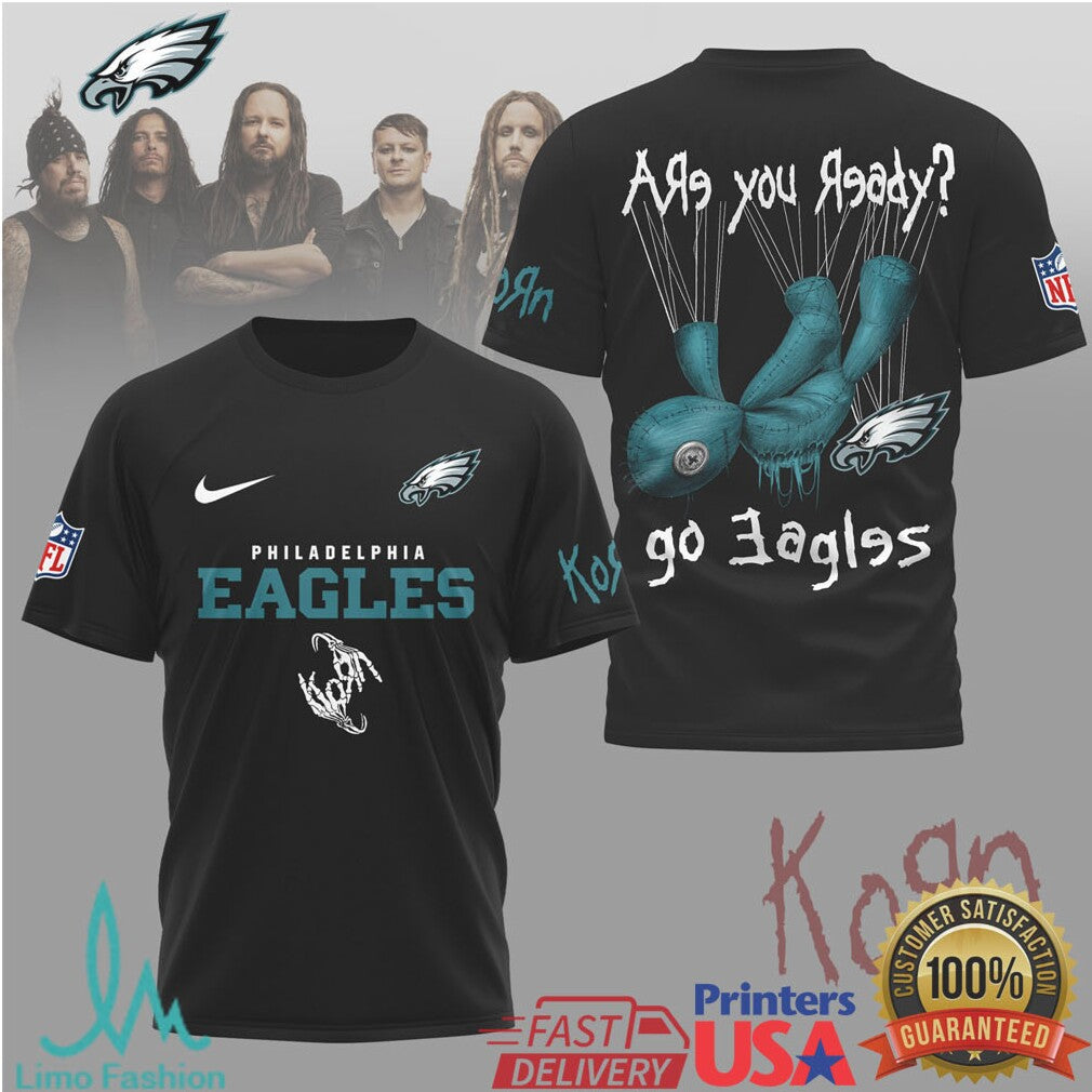 Philadelphia Eagles x Korn Issues Doll Graphic NFL Fan T Shirt - Limotees LLC