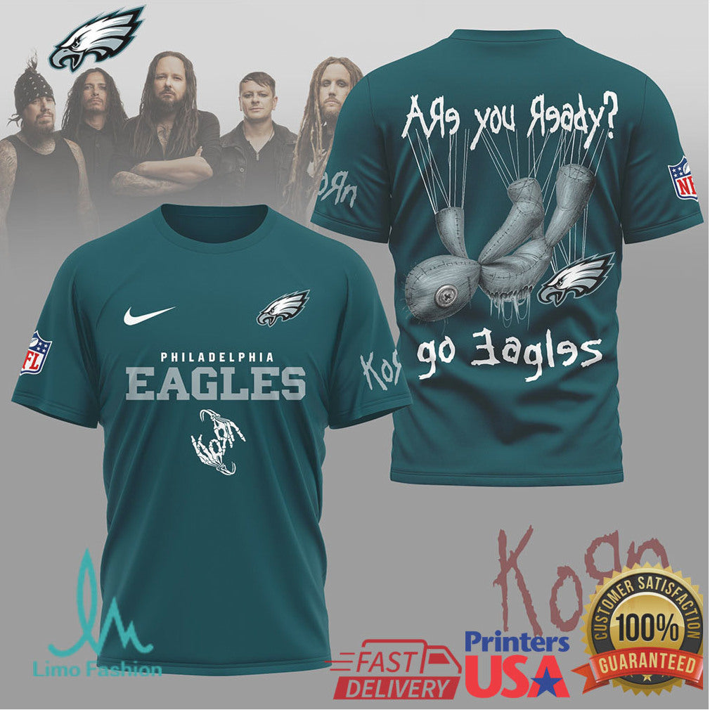 Philadelphia Eagles x Korn Issues Doll Graphic NFL Fan T Shirt - Limotees LLC