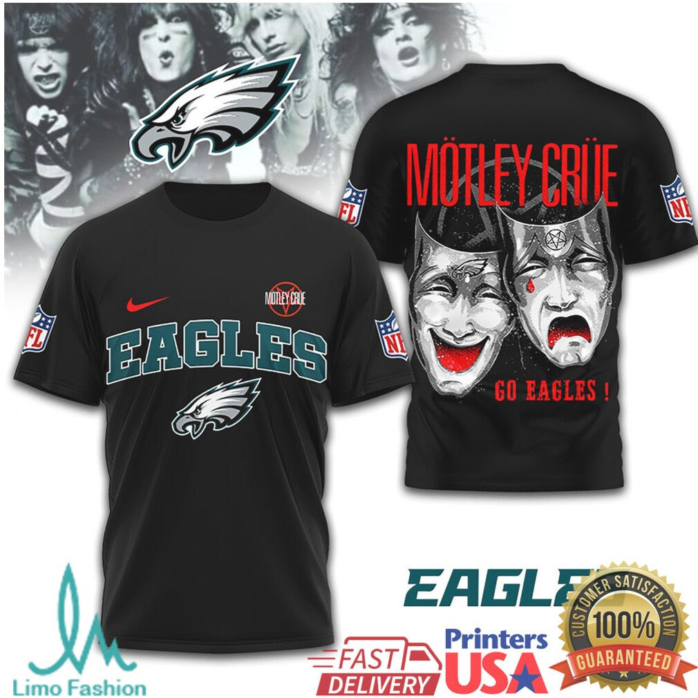 Philadelphia Eagles x Mötley Crüe Theater of Pain Football T Shirt