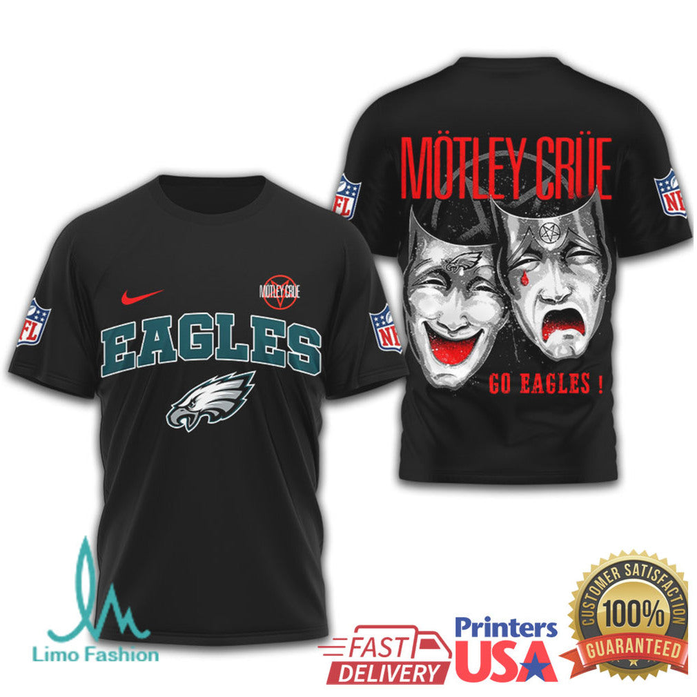Philadelphia Eagles x Mötley Crüe Theater of Pain Football T Shirt