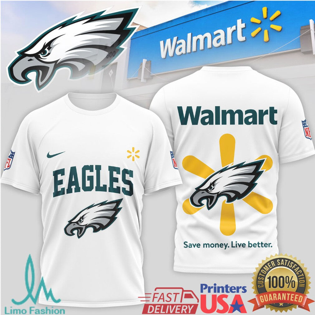 Philadelphia Eagles x Walmart Collaboration Fan Gear Performance T Shirt - Limotees LLC