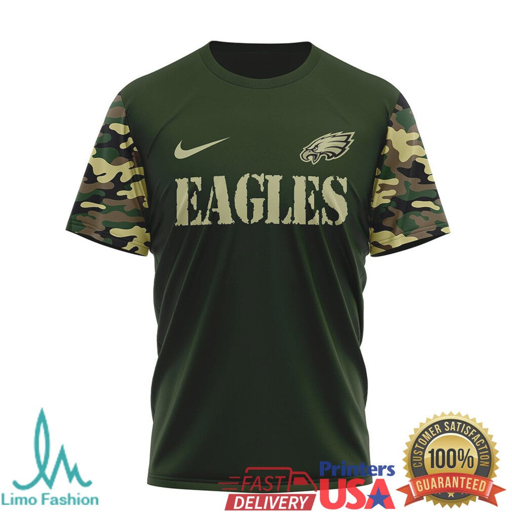 Philadelphia EaglesOfficial NFL Camouflage Thank You For Service 3D Shirt - Limotees LLC