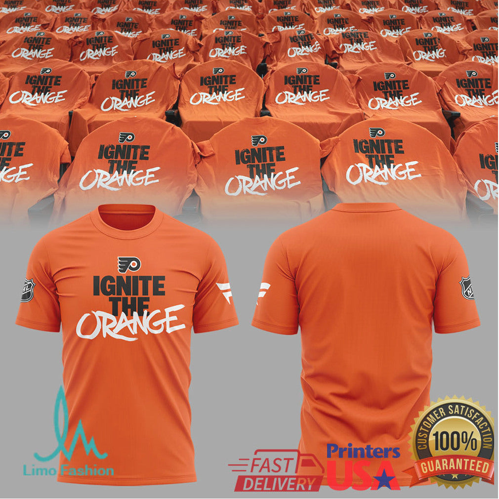 Philadelphia Flyers “Ignite The Orange” Fan Apparel T Shirt - Limotees LLC