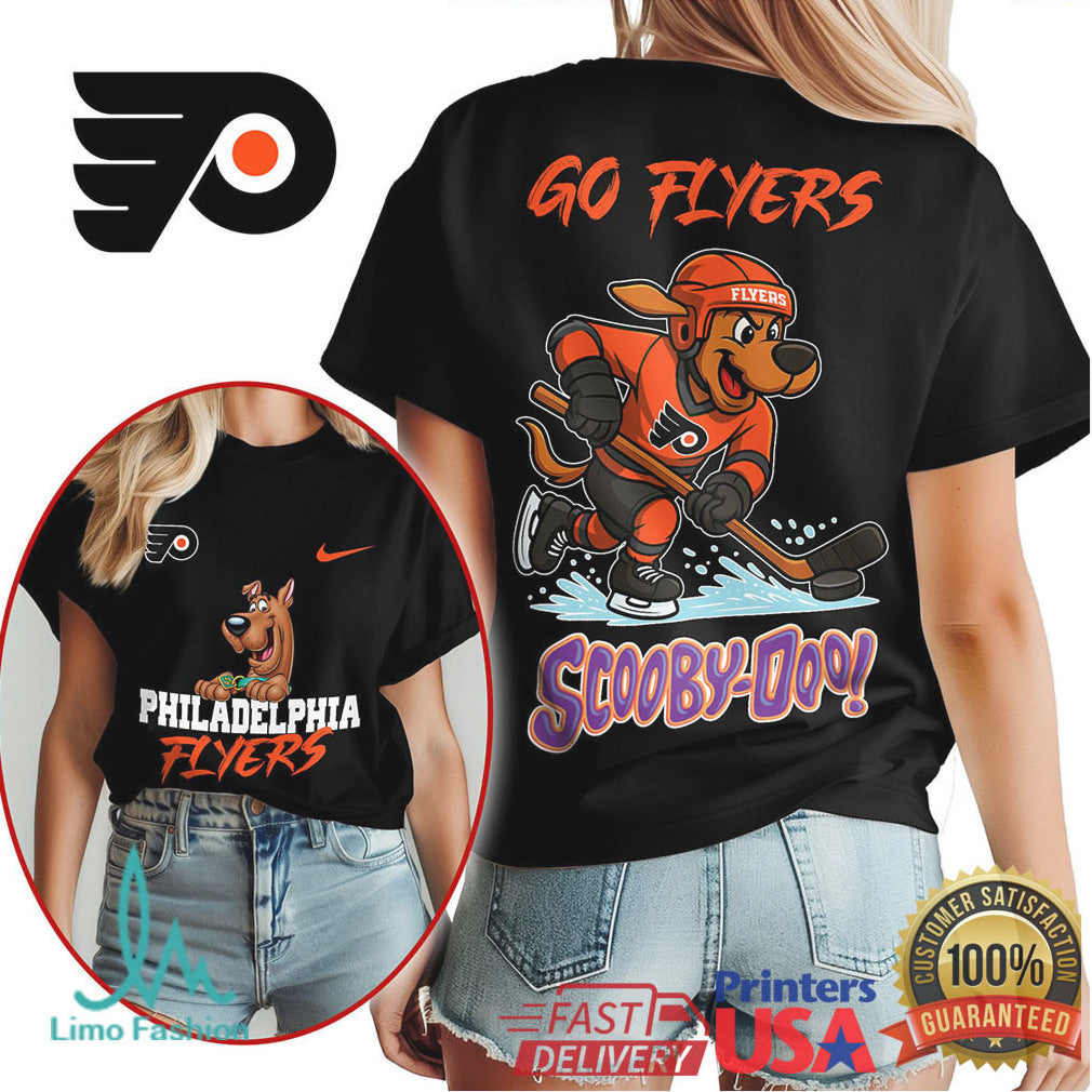 Philadelphia Flyers Scooby Doo Hockey Graphic T Shirt Go Flyers T Shirt