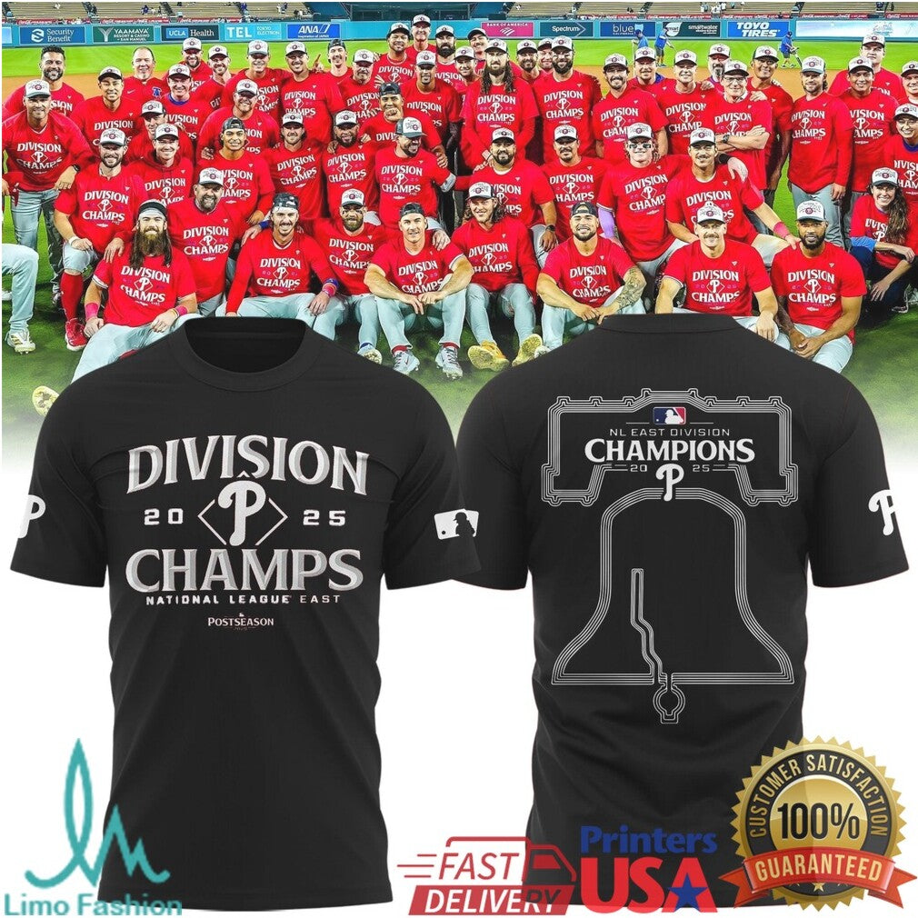 Philadelphia Phillies 2025 NL East Division Champs Liberty Bell T Shirt - Limotees LLC
