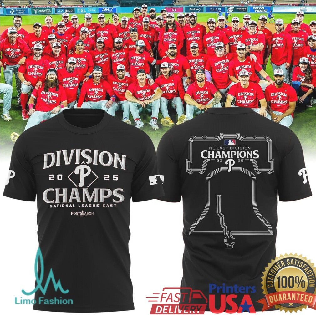 Philadelphia Phillies 2025 NL East Division Champs Liberty Bell T Shirt - Limotees LLC