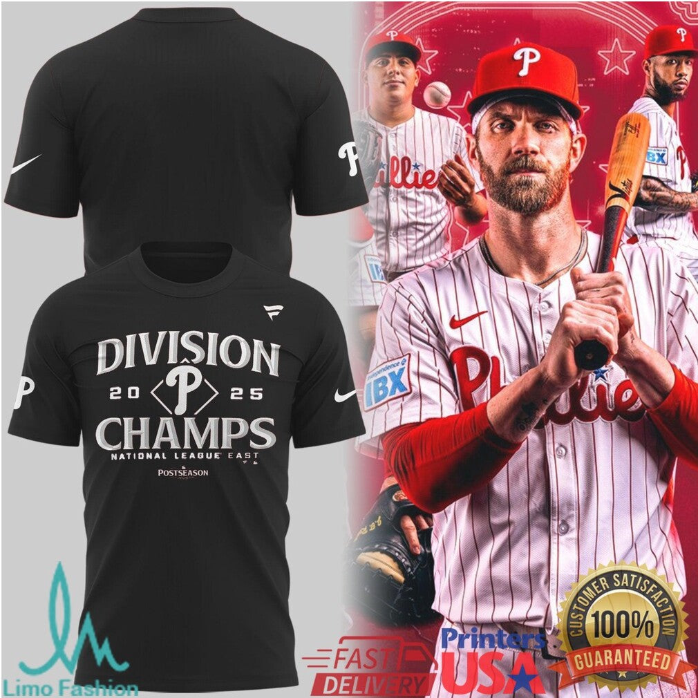 Philadelphia Phillies 2025 NL East Division Champs T Shirt - Limotees LLC