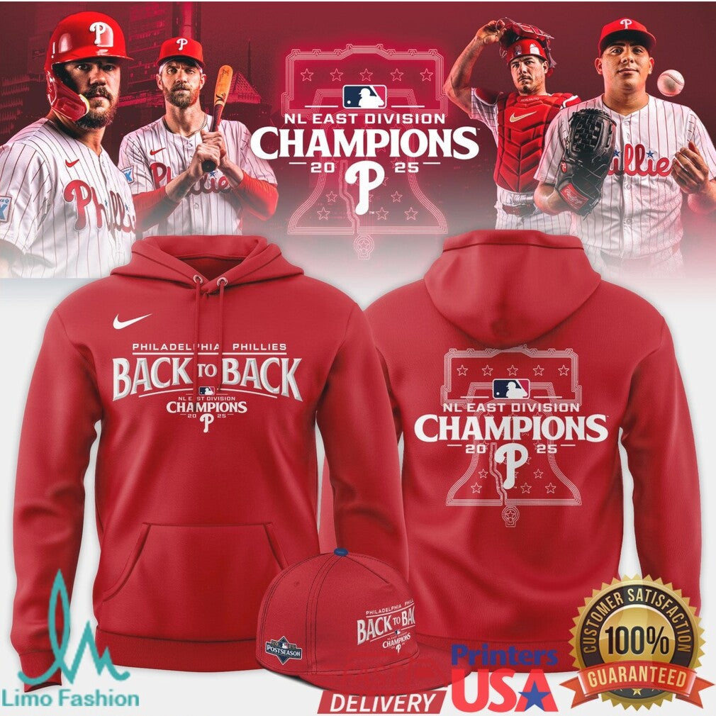 Philadelphia Phillies Back To Back Division Champions 2025 Bell Graphic Apparel T Shirt - Limotees LLC