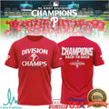 Phillies Back To Back NL East Division Champions 2025 Red Team Photo T Shirt - Limotees LLC