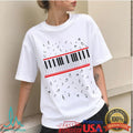 Piano Keys Musical Notes Sheet Music Vintage Style Men Women Musician T Shirt - Limotees LLC