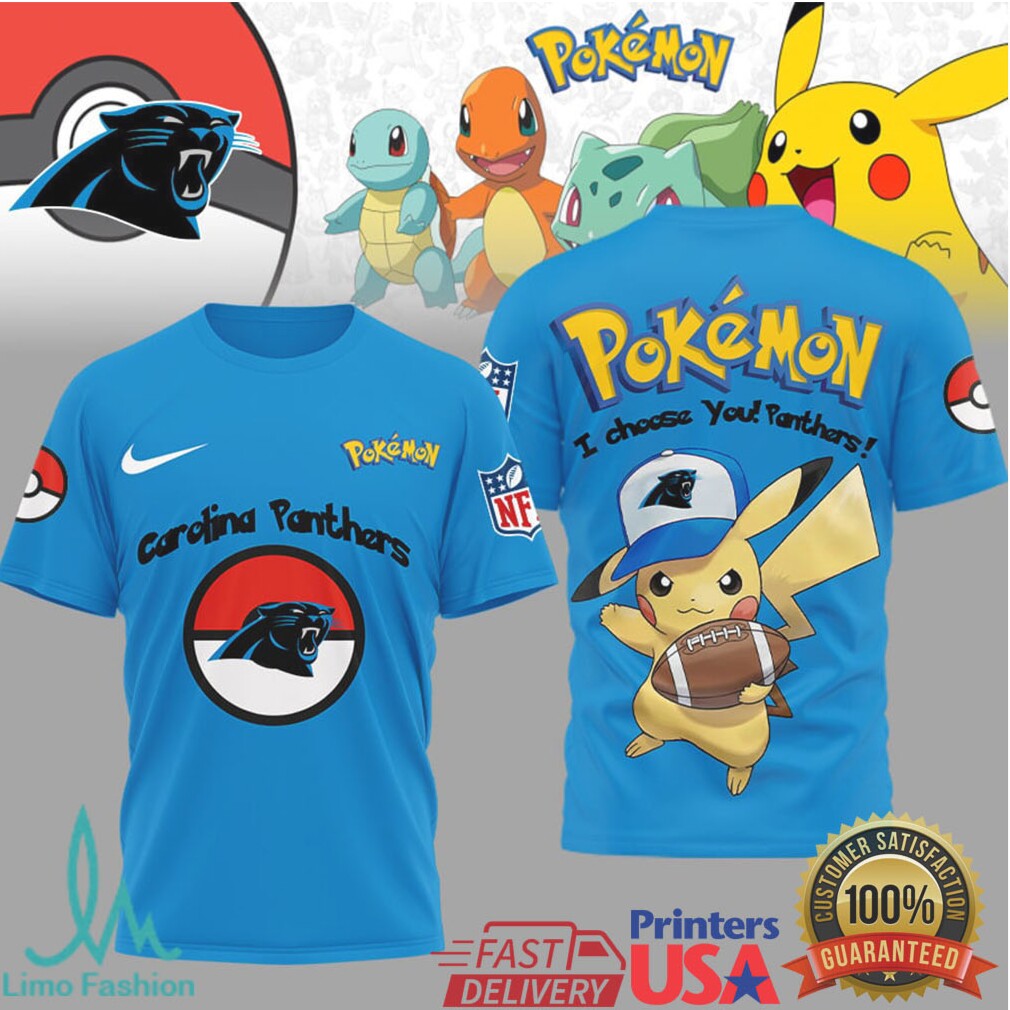 Pikachu Carolina Panthers NFL Pokémon T Shirt I Choose You Panthers - Limotees LLC