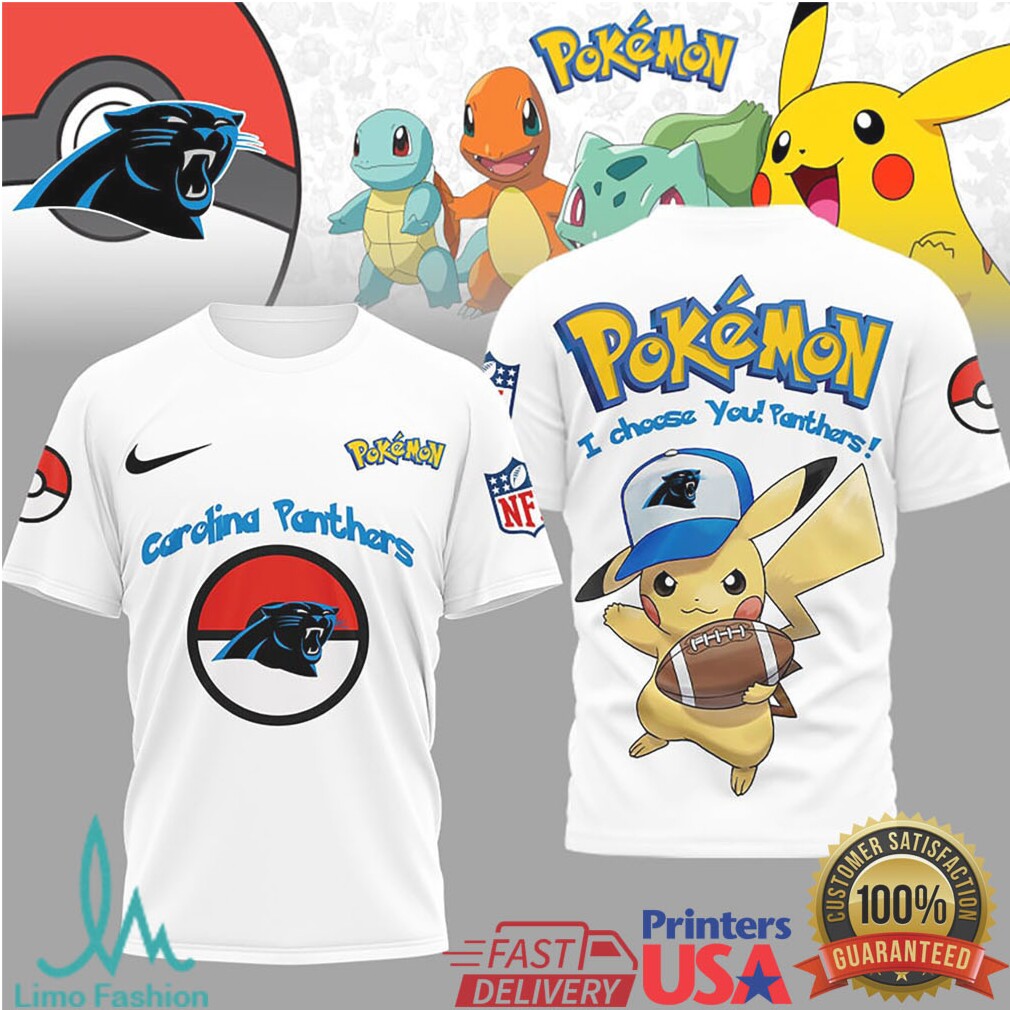 Pikachu Carolina Panthers NFL Pokémon T Shirt I Choose You Panthers - Limotees LLC