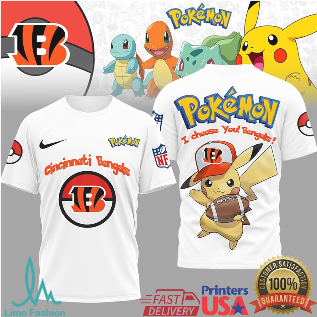 Pikachu Cincinnati Bengals NFL Pokémon T Shirt I Choose You Bengals - Limotees LLC
