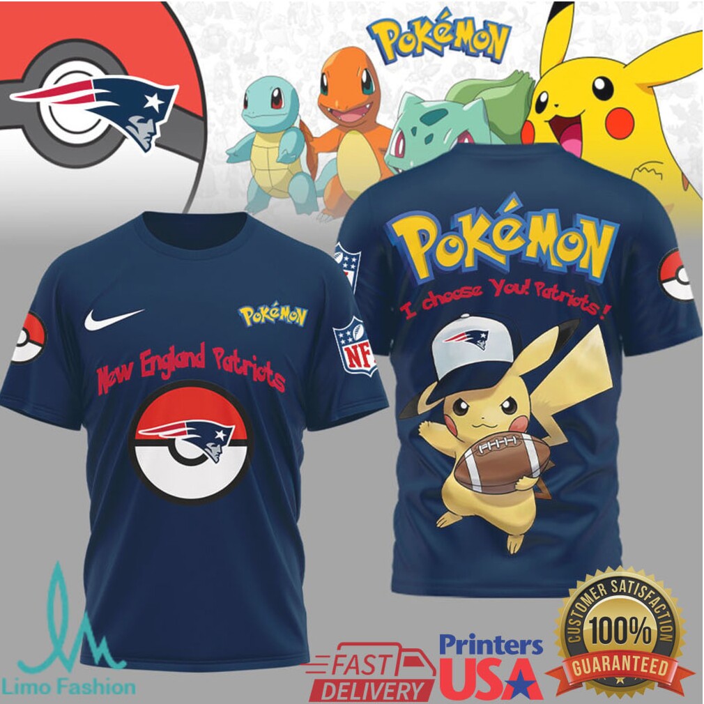 Pikachu New England Patriots NFL Pokémon T Shirt I Choose You Patriots - Limotees LLC