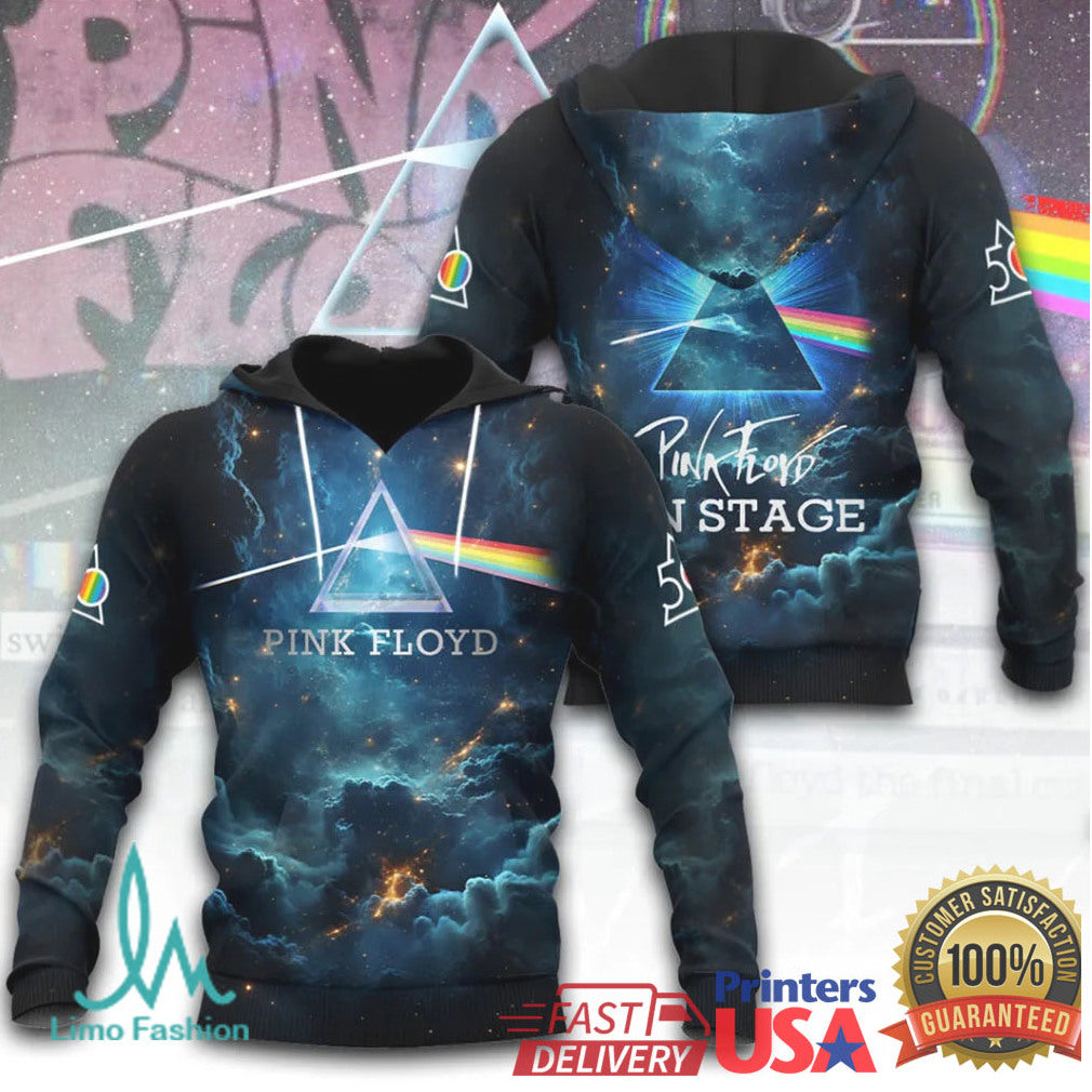 Pink Floyd 50th Anniversary Prism Nebula Galaxy 3D All Over Print T Shirt - Limotees LLC