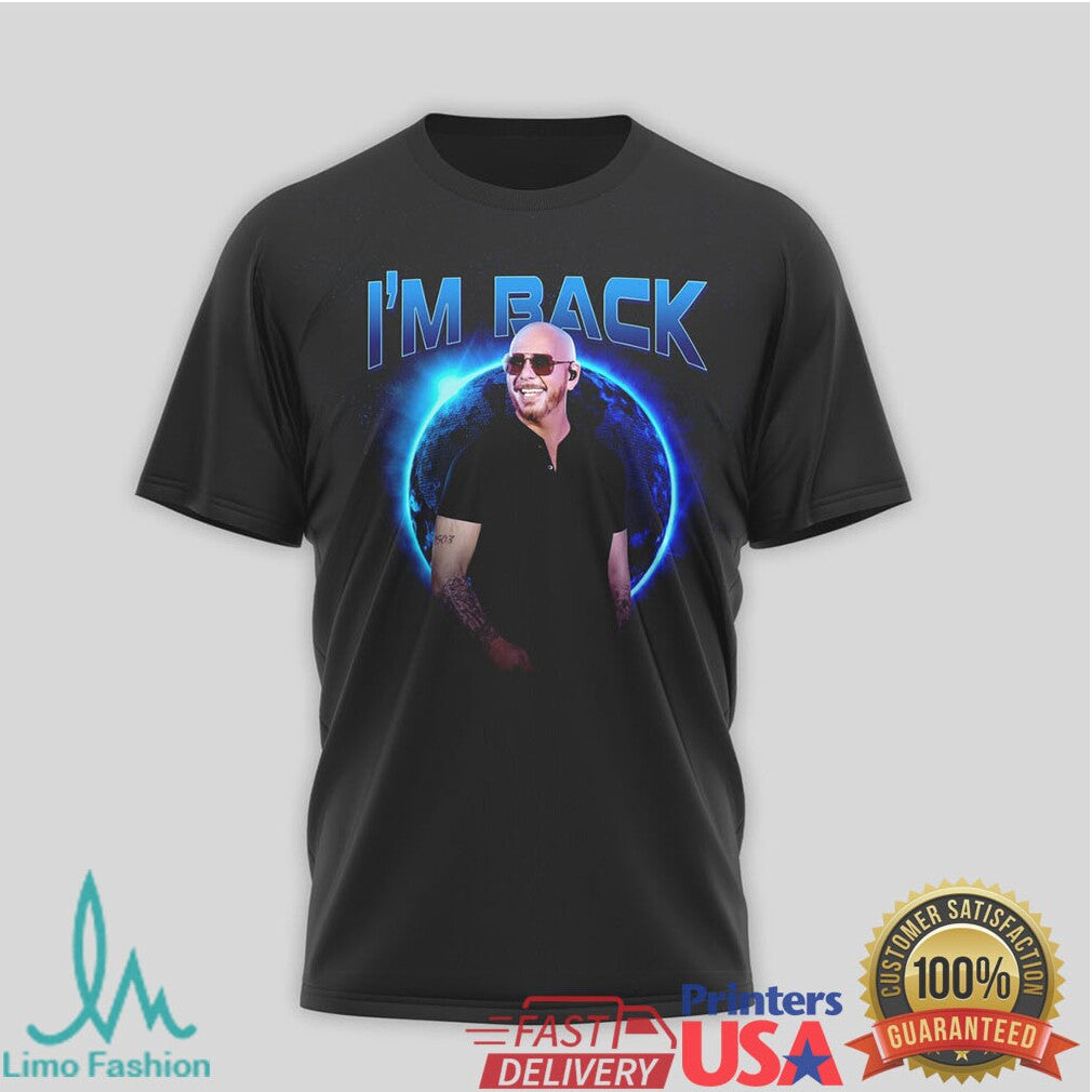 Pitbull I’m Back Mr. Worldwide 2026 Tour T Shirt Blue Earth Design - Limotees LLC