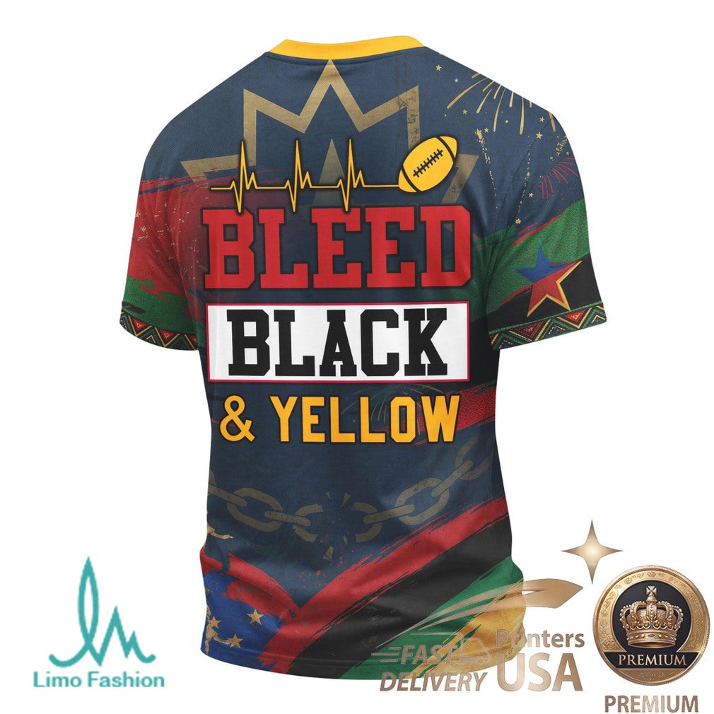 Pittsburgh Football Juneteenth Freedom Day Bleed Yellow T Shirt - Limotees LLC