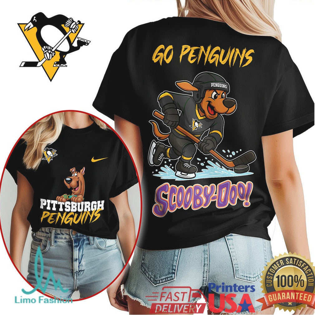 Pittsburgh Penguins Scooby Doo Hockey Mascot Graphic T Shirt - Limotees LLC