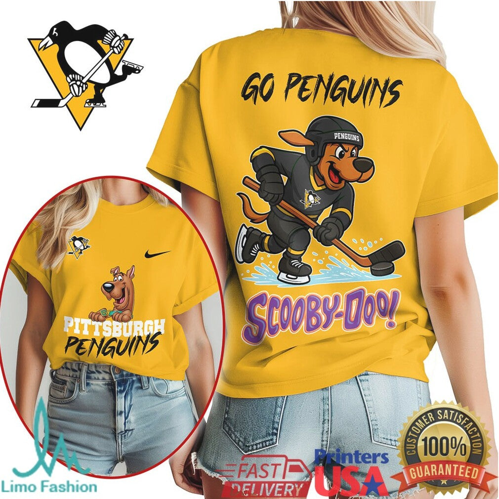 Pittsburgh Penguins Scooby Doo Hockey Mascot Graphic T Shirt - Limotees LLC