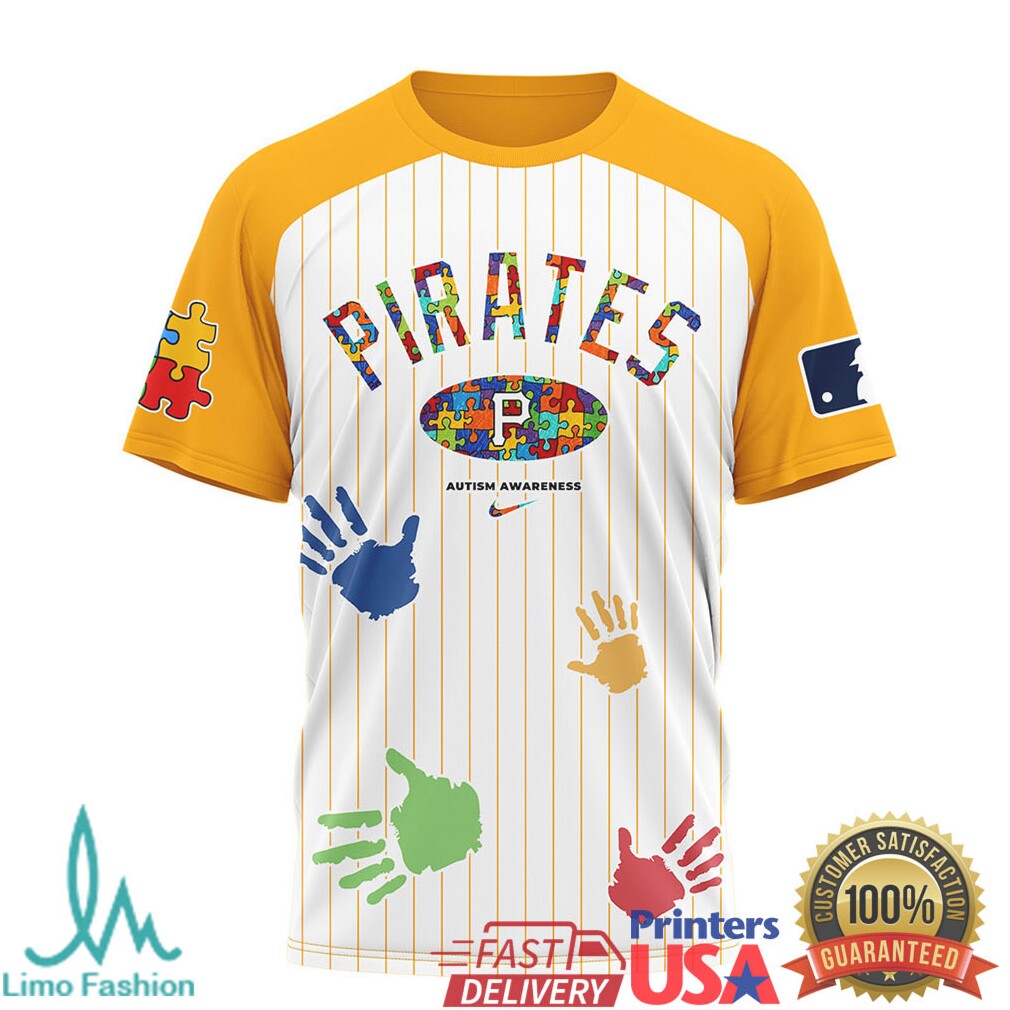 Pittsburgh Pirates Autism Awareness Pinstripe Baseball T Shirt - Limotees LLC