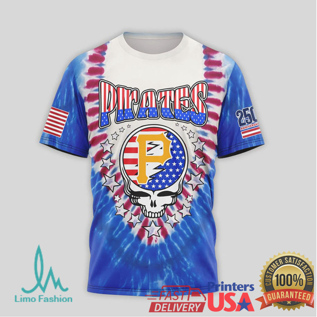 Pittsburgh Pirates Steal Your Base Grateful Dead Patriotic Tie Dye T Shirt - Limotees LLC