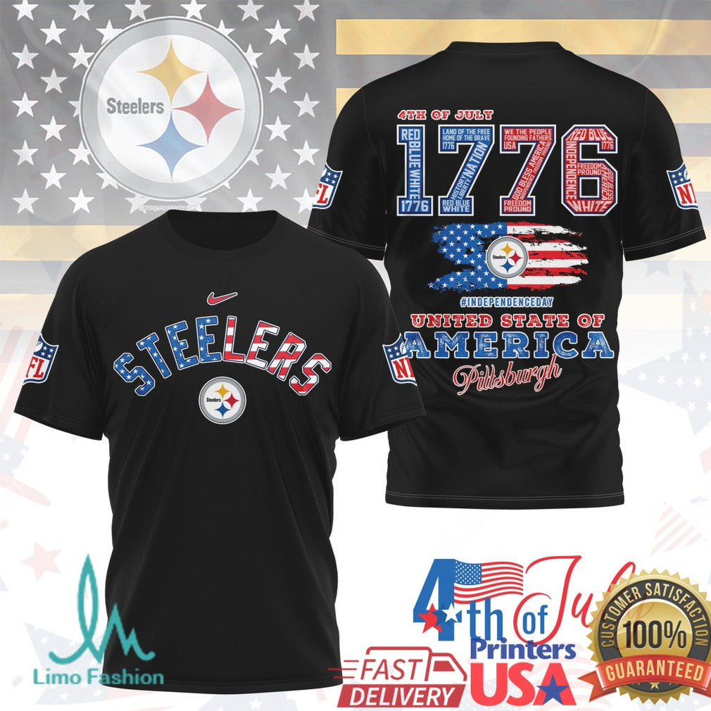 Pittsburgh ST Shirtlers 1776 United State of America Patriotic NFL T Shirt - Limotees LLC