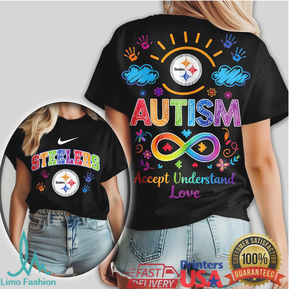 Pittsburgh ST Shirtlers Autism Awareness Accept Understand Love Infinity T Shirt - Limotees LLC
