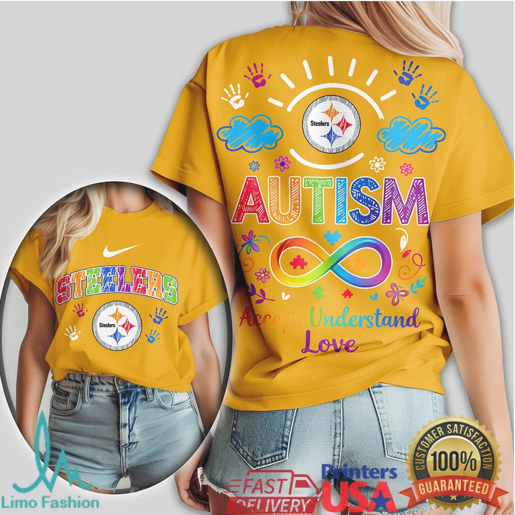Pittsburgh ST Shirtlers Autism Awareness Infinity Ribbon T Shirt Women's NFL T Shirt