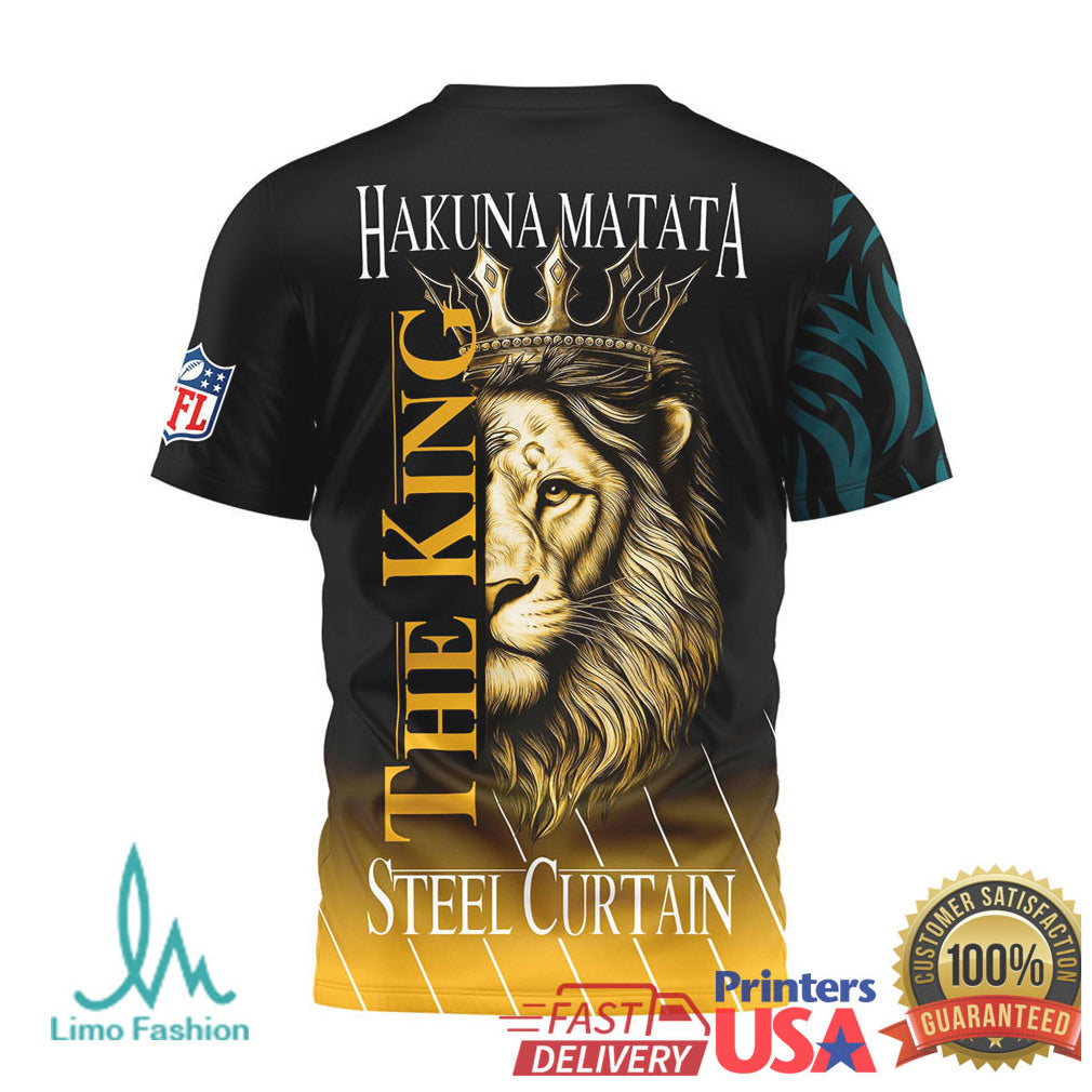 Pittsburgh ST Shirtlers Hakuna Matata The King ST Shirtl Curtain Yellow 3D T Shirt - Limotees LLC