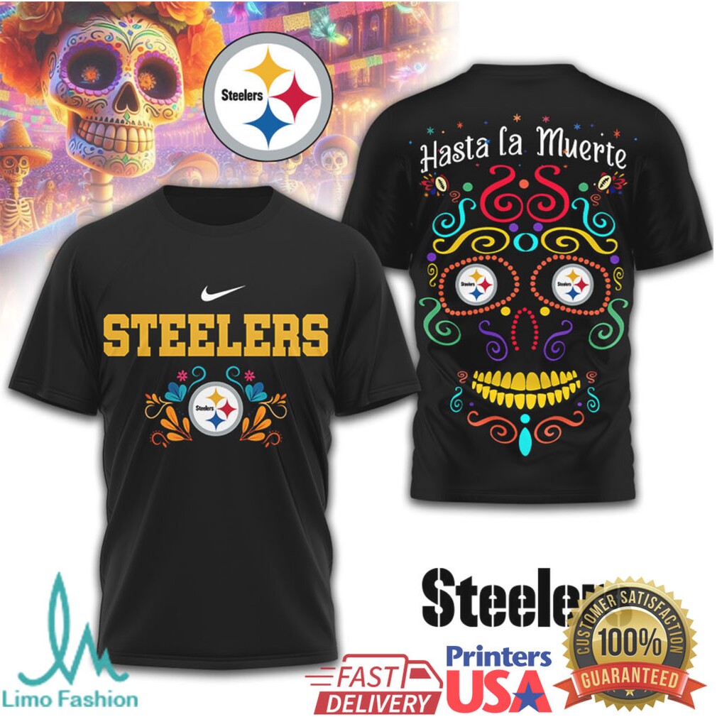 Pittsburgh ST Shirtlers Hasta la Muerte Sugar Skull Day of the Dead T Shirt - Limotees LLC