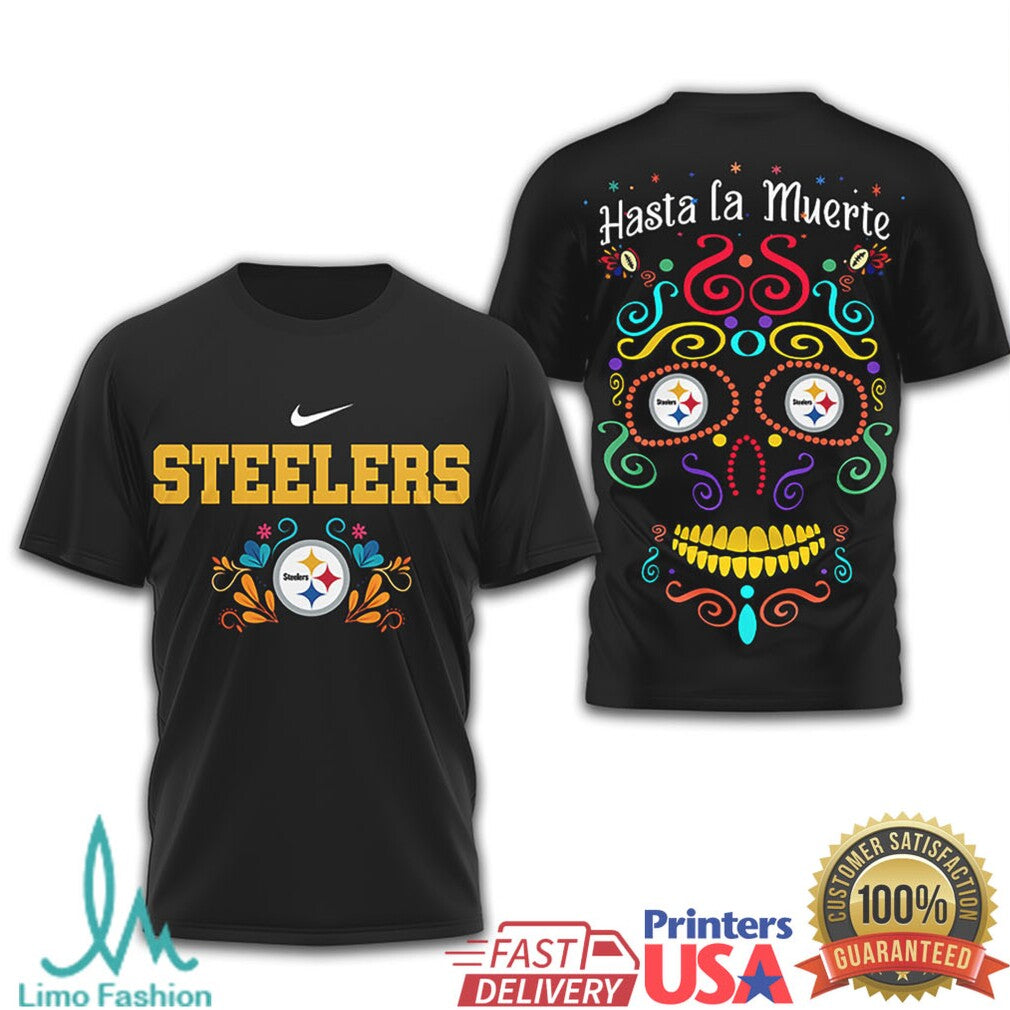 Pittsburgh ST Shirtlers Hasta la Muerte Sugar Skull Day of the Dead T Shirt - Limotees LLC