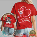 Pittsburgh ST Shirtlers Heart Disease Awareness Messy Bun Sunglasses Red T Shirt - Limotees LLC